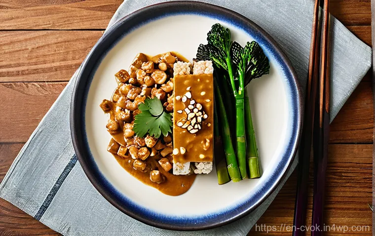 대체 단백질로 만드는 향긋한 찜 요리 - **Steaming Tofu and Vegetables in a Bamboo Steamer:** A close-up, high-angle shot capturing a tradit...