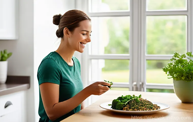 대체 단백질로 만드는 향긋한 찜 요리 - **Gourmet Plated Steamed Tempeh with Peanut Sauce:** A beautifully styled, eye-level shot of a moder...