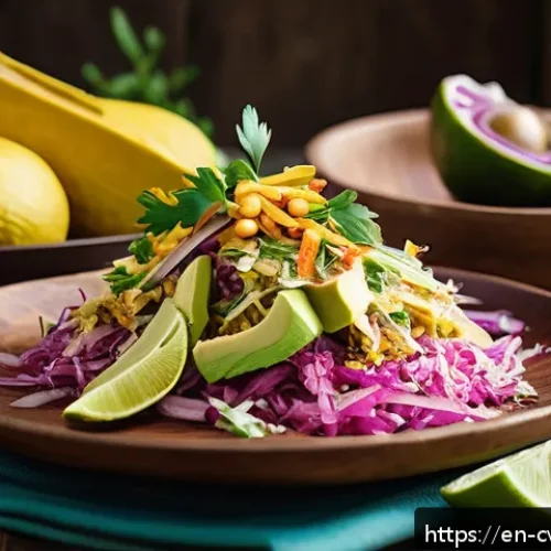 Home 30 대체 단백질 요리법으로 만드는 고급 요리 - A vibrant, close-up shot of a rustic wooden table displaying a colorful spread of plant-based dishes...